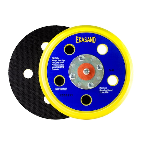 Uneeda Ekasand Sanding Disc Pad 5 Inch, 5 Holes Vented, Low Profile, 4-Rivet Hook Face for Hook & Loop P-101663